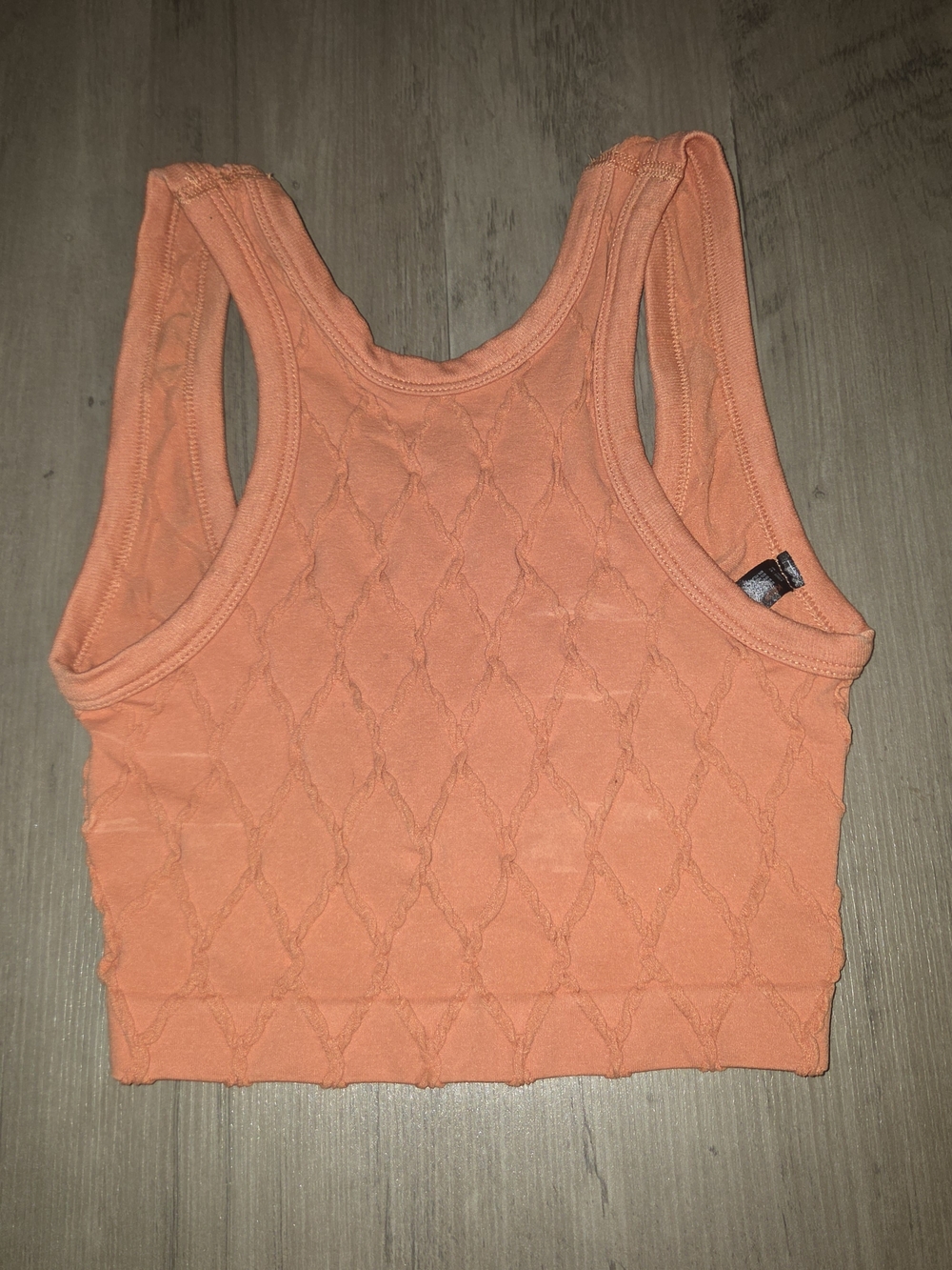 Urban Outfitters Coral Orange Textured Crop Tank